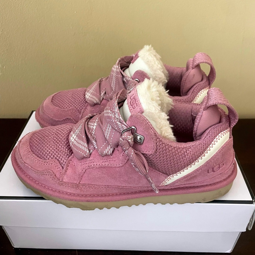 UGG Kids Tasman LTA Cali Wave Pink Rose Suede Mesh Sneakers 1152410K Size 3